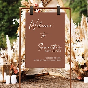 Terracotta Baby Shower Welcome Sign | Gender Neutral Shower Welcome Sign | Fall Boho Baby Shower | Minimalist Baby Shower Welcome Sign | T2