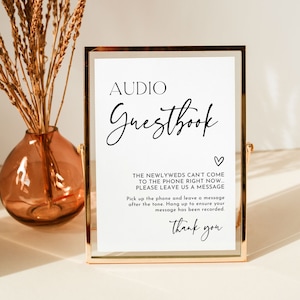 Modèle de plaque de livre d&#39;or audio moderne : décoration de mariage minimaliste (téléchargement numérique)