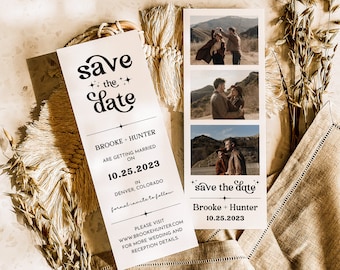 Retro Photo Booth Save the Date Template: DIY Printable Card