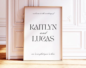 Minimalist Wedding Welcome Sign, Modern Wedding Welcome Sign, Wedding Welcome Poster, Editable Template T12