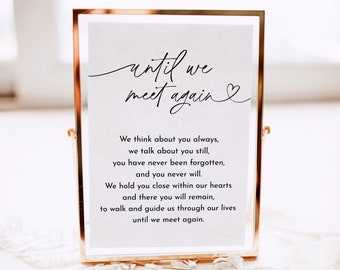 Memorial Sign Template: Modern Minimalist Wedding, Shower (DIY Editable)