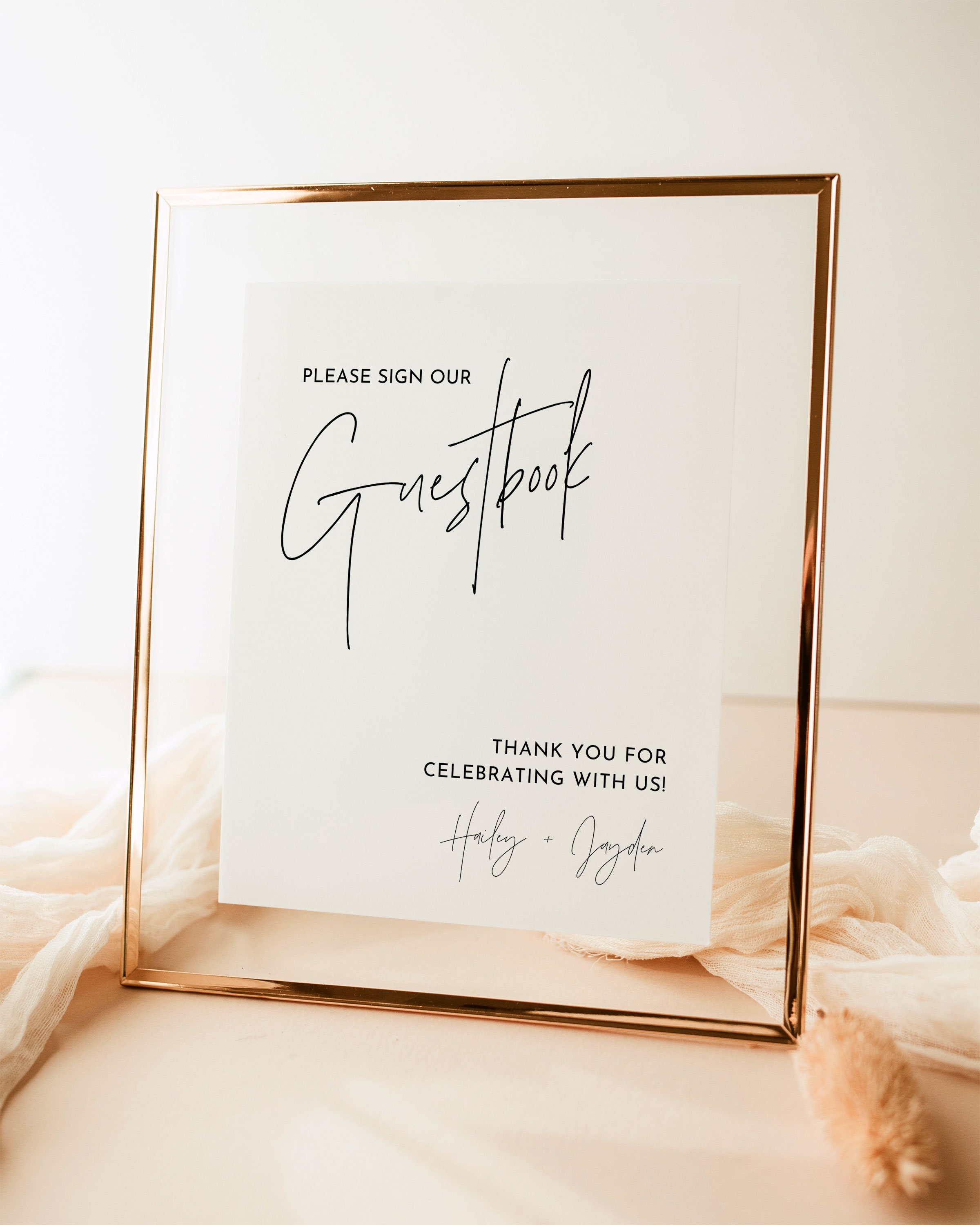 Guestbook Sign Template, Modern Minimalist Please Sign Our Guestbook ...