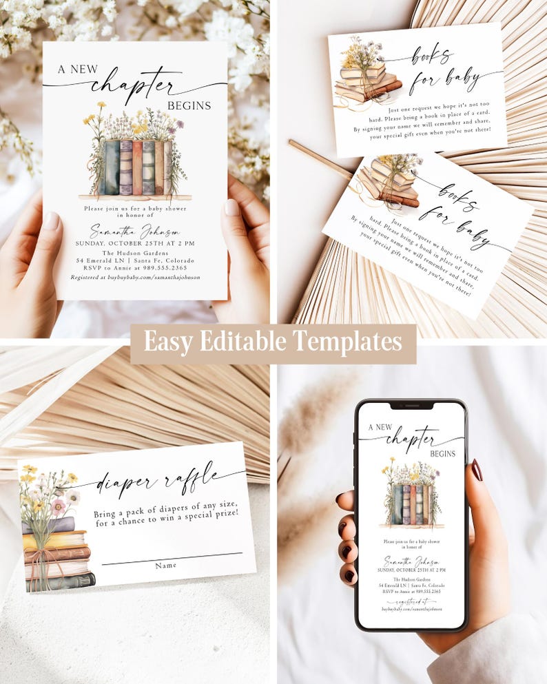 Storybook Baby Shower Bundle New Chapter Begins Baby Shower Book themed Baby Shower Storybook Baby Shower Decor New Tale Shower Games NC1 afbeelding 3