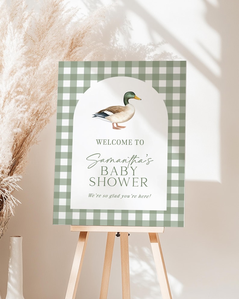 Mallard Baby Shower Invitation Bundle Green Plaid Duck Baby Shower Invite Duck Hunting Shower Games Editable Template Instant Download MD image 10