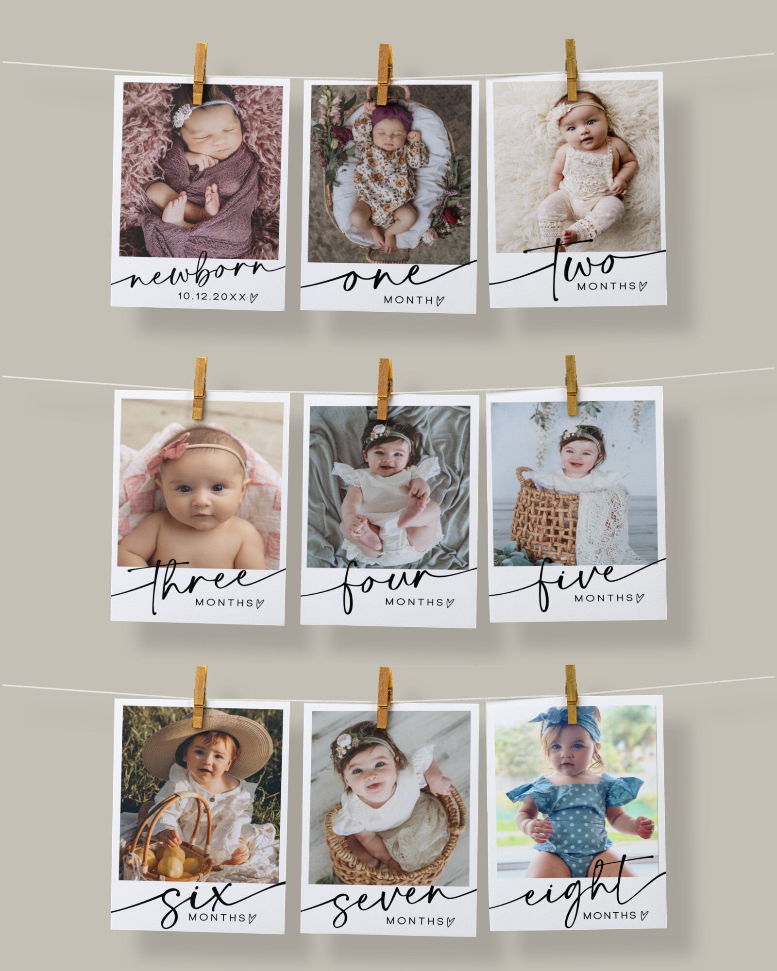 Modern First Birthday Photo Banner Editable Baby's 1st - Etsy