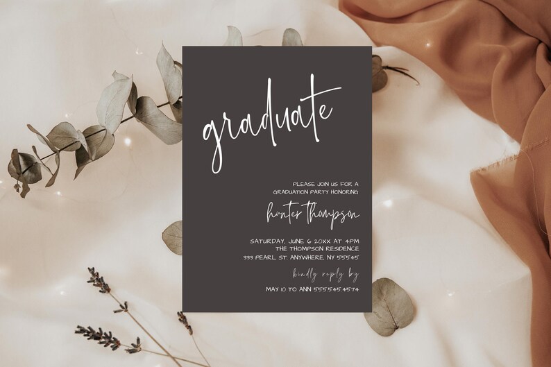 Graduation Party Invitation Boho Graduation Photo Invite - Etsy