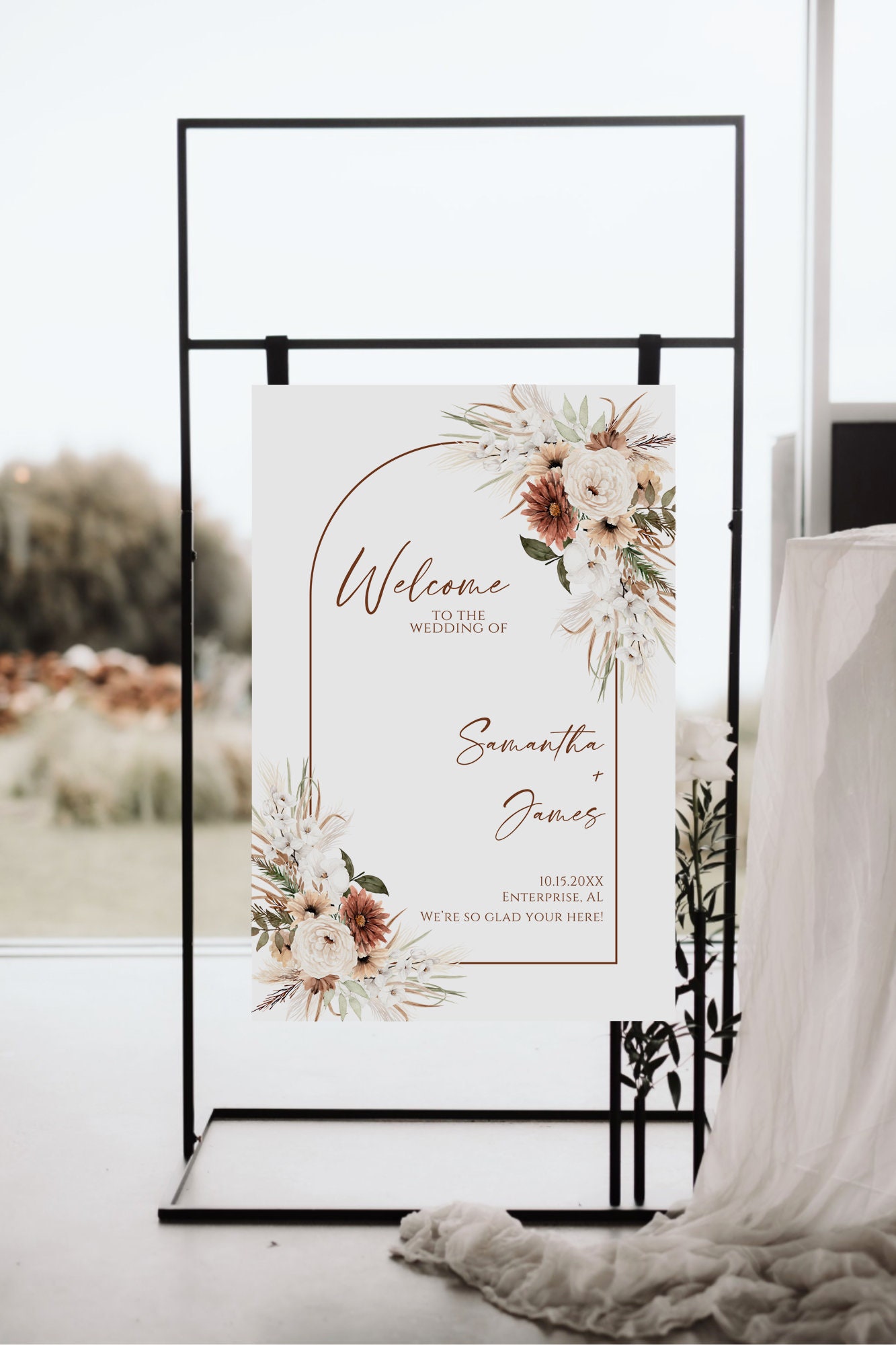 Boho Wedding Welcome Sign Template, Terracotta Wedding Welcome Poster ...