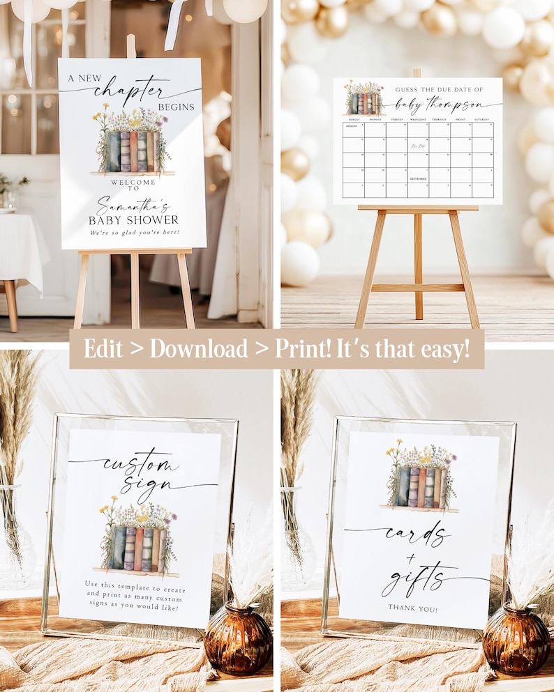 Storybook Baby Shower Bundle New Chapter Begins Baby Shower Book themed Baby Shower Storybook Baby Shower Decor New Tale Shower Games NC1 afbeelding 4