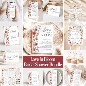 Love In Bloom Bridal Shower Invitation Wildflower Wedding Shower Printable Spring Floral Decorations Editable Template P5