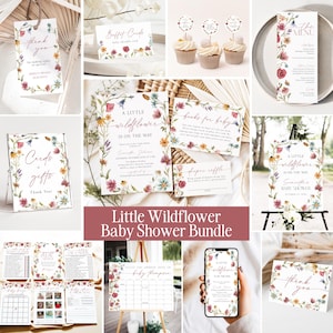 Wildflower Baby Shower Bundle, Wildflower Baby Shower Invitation Template, Floral Baby Shower Invite, Printable Digital Baby Shower Games P9
