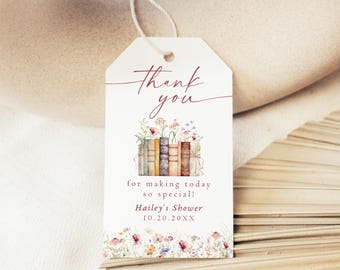 Book Favor Tag A New Chapter Begins Baby Shower Thank You Tags Storybook Birthday Favour Next Chapter Bridal Shower PRINTED & SHIPPED NC2