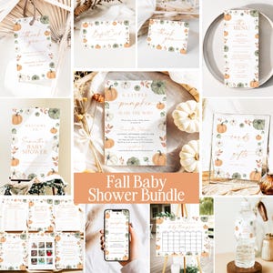 Little Pumpkin Baby Shower Bundle, Fall Pumpkin Baby Shower Invitation, Autumn Baby shower Pumpkin Baby Shower Decorations Games Template G6