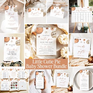 Cutie Pie Baby Shower Bundle, Fall Thanksgiving Baby Shower Invitation, Autumn Pumpkin Baby Shower Games, A Little Cutie Pie Baby Shower CP