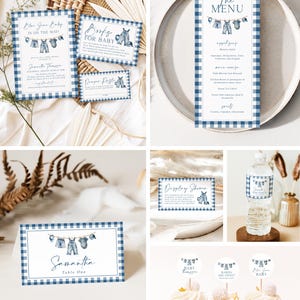 Blue Jean Baby Shower Invitation, Denim Western Baby Shower Template, Western Rustic Baby Shower Invite, Country Boy Baby Shower Invites, BJ imagen 6