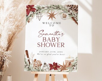 Winter Baby Shower Welcome Sign, Merry Little Baby Shower Welcome Poster, Christmas Baby Shower Welcome Sign, Baby Its Cold Outside, ML