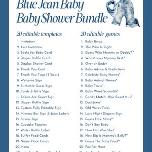 Blue Jean Baby Shower Invitation, Denim Western Baby Shower Template, Western Rustic Baby Shower Invite, Country Boy Baby Shower Invites, BJ imagen 8
