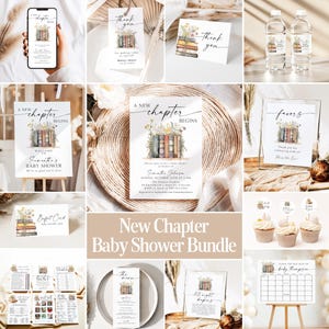 Storybook Baby Shower Bundle New Chapter Begins Baby Shower Book themed Baby Shower Storybook Baby Shower Decor New Tale Shower Games NC1