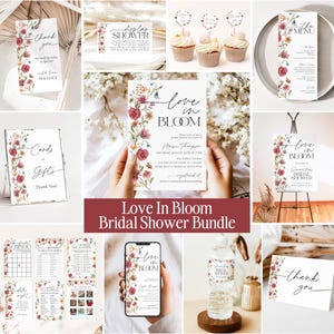 Wildflower Bridal Shower Invitation Bundle, Floral Bridal Shower Games, Editable Games, Printable Wildflower Bridal Shower Bundle Floral P5