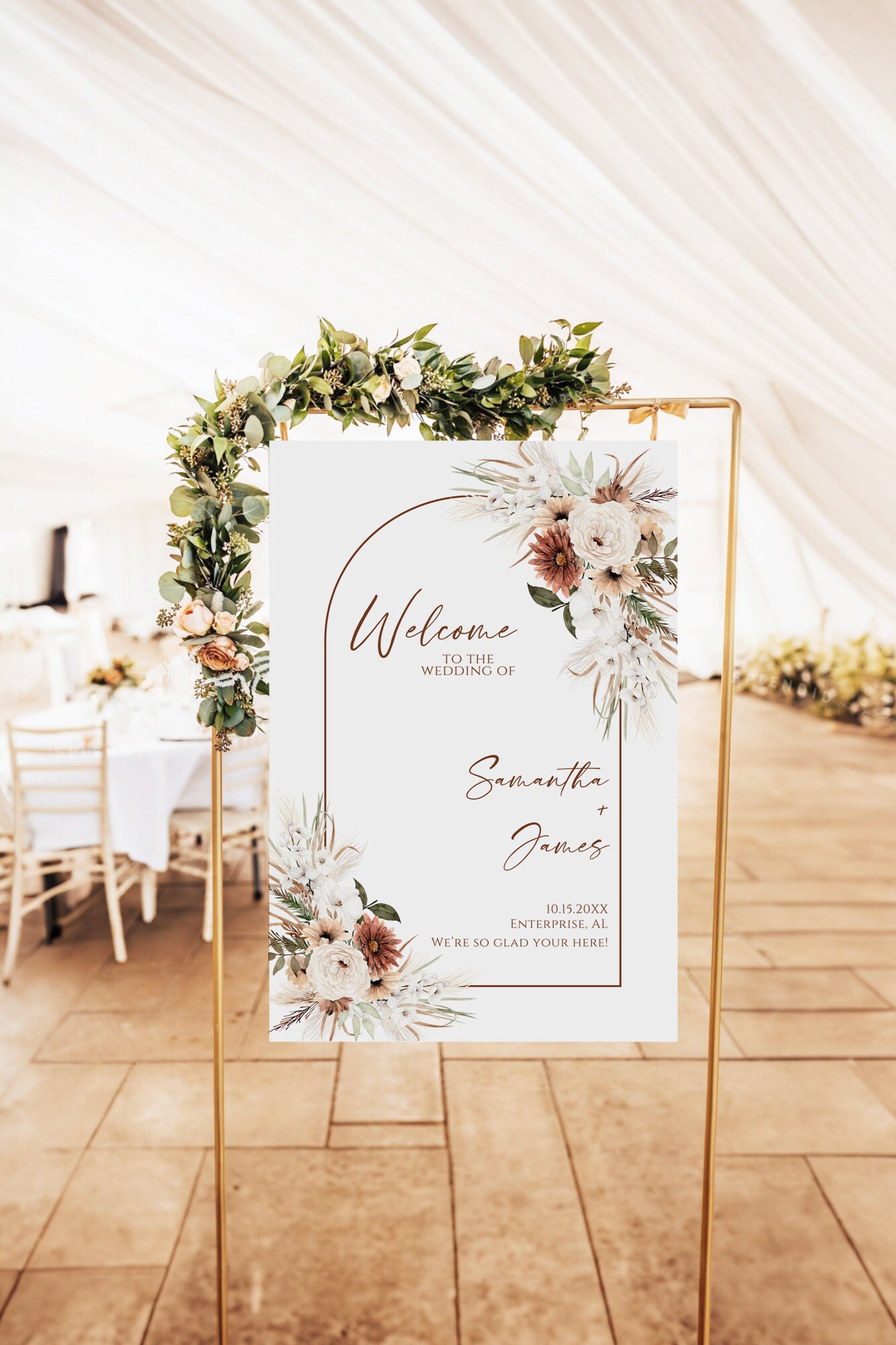 Boho Wedding Welcome Sign Template, Terracotta Wedding Welcome Poster ...