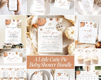 Cutie Pie Baby Shower Bundle, Fall Thanksgiving Baby Shower Invitation, Autumn Pumpkin Baby Shower Games, A Little Cutie Pie Baby Shower CP