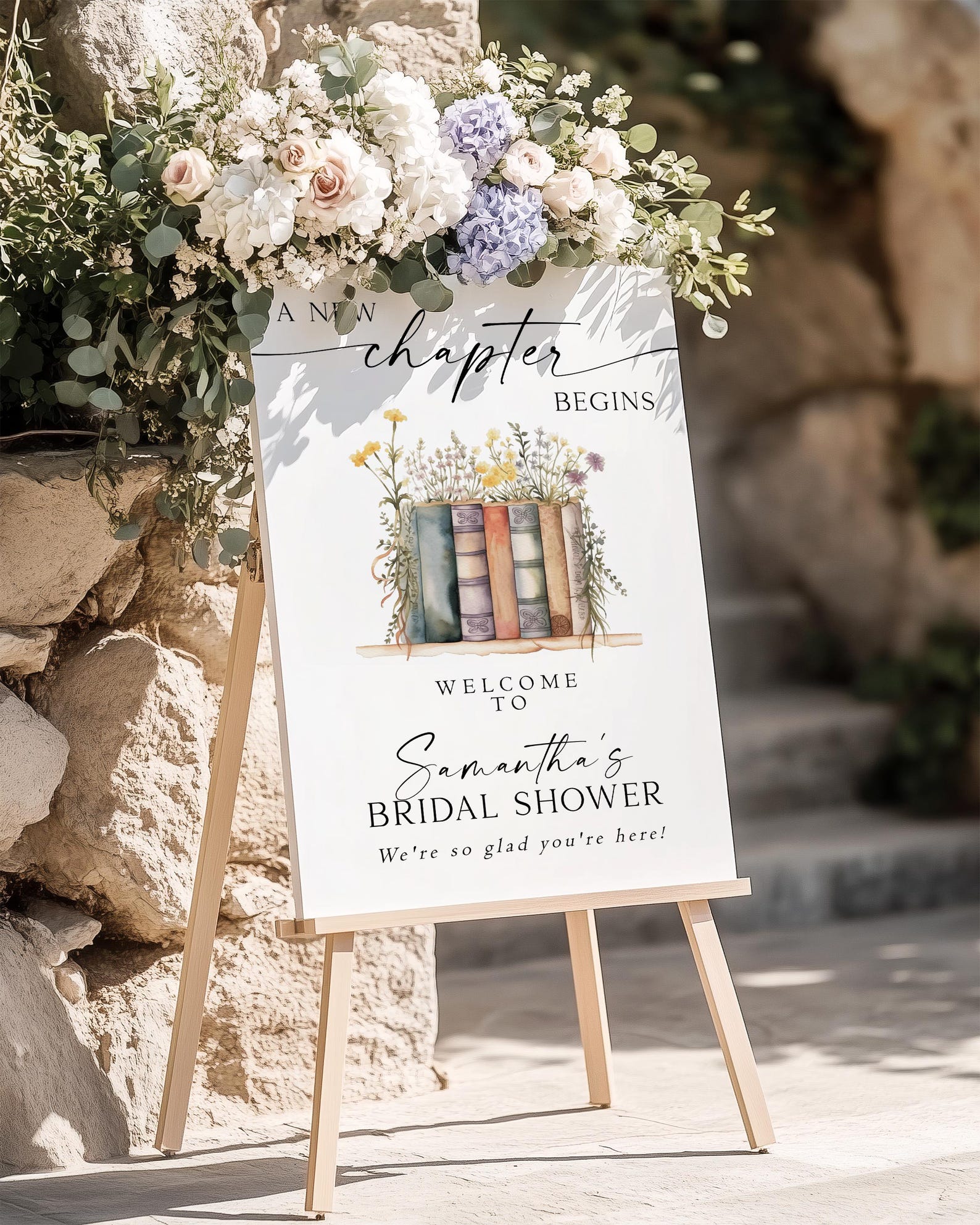 New Chapter Bridal Shower Welcome Sign Template, Storybook Theme ...