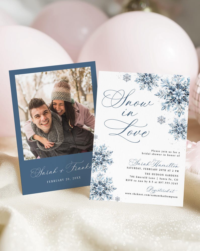 Snow in Love Bridal Shower Invite Snowflake Bridal Shower Invitation ...
