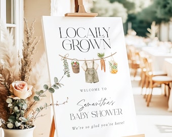 Lokalt odlad välkomstskylt för babyshower, välkomstskylt för bondens marknad, redigerbar lokalt odlad babyshower-skylt, LG