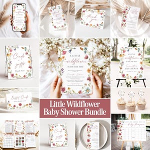 Little Wildflower Baby Shower Bundle Wildflower Baby Shower Invitation Template Floral Baby Shower Invite Printable Digital Shower Games P9