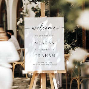 Printed + Shipped Wedding Welcome Sign Minimalist Wedding Welcome Sign Modern Reception Welcome Poster We're So Glad You're Here ML