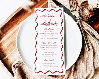 Thats Amore Engagement Party Menu Template, DIY Editable Wedding Menu, Printable Italian Dinner Party, Whimsical Hand drawn Bridal Shower TA