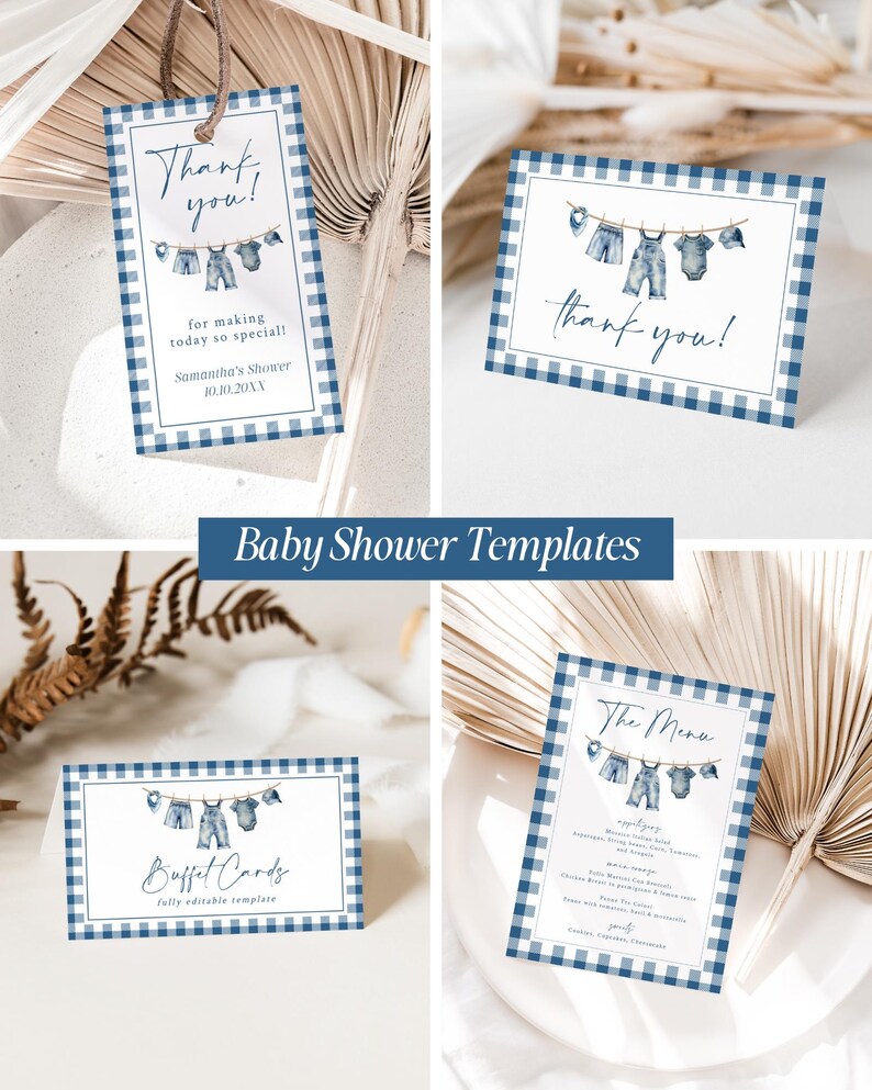 Blue Jean Baby Shower Invitation, Denim Western Baby Shower Template, Western Rustic Baby Shower Invite, Country Boy Baby Shower Invites, BJ imagen 5