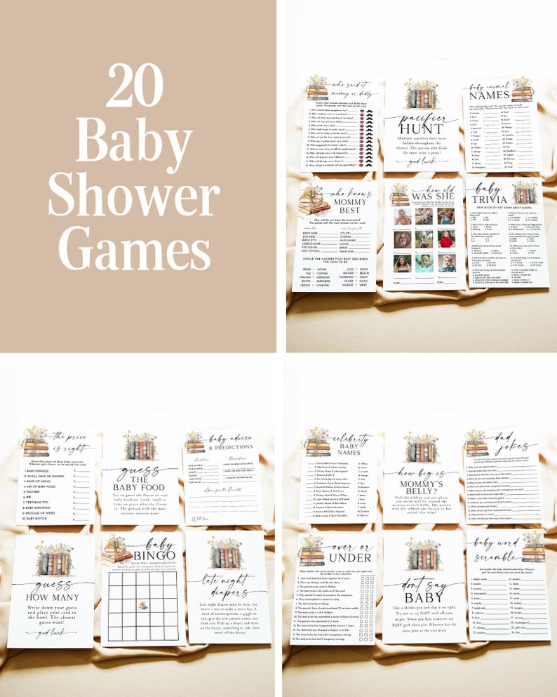 Storybook Baby Shower Bundle New Chapter Begins Baby Shower Book themed Baby Shower Storybook Baby Shower Decor New Tale Shower Games NC1 afbeelding 8