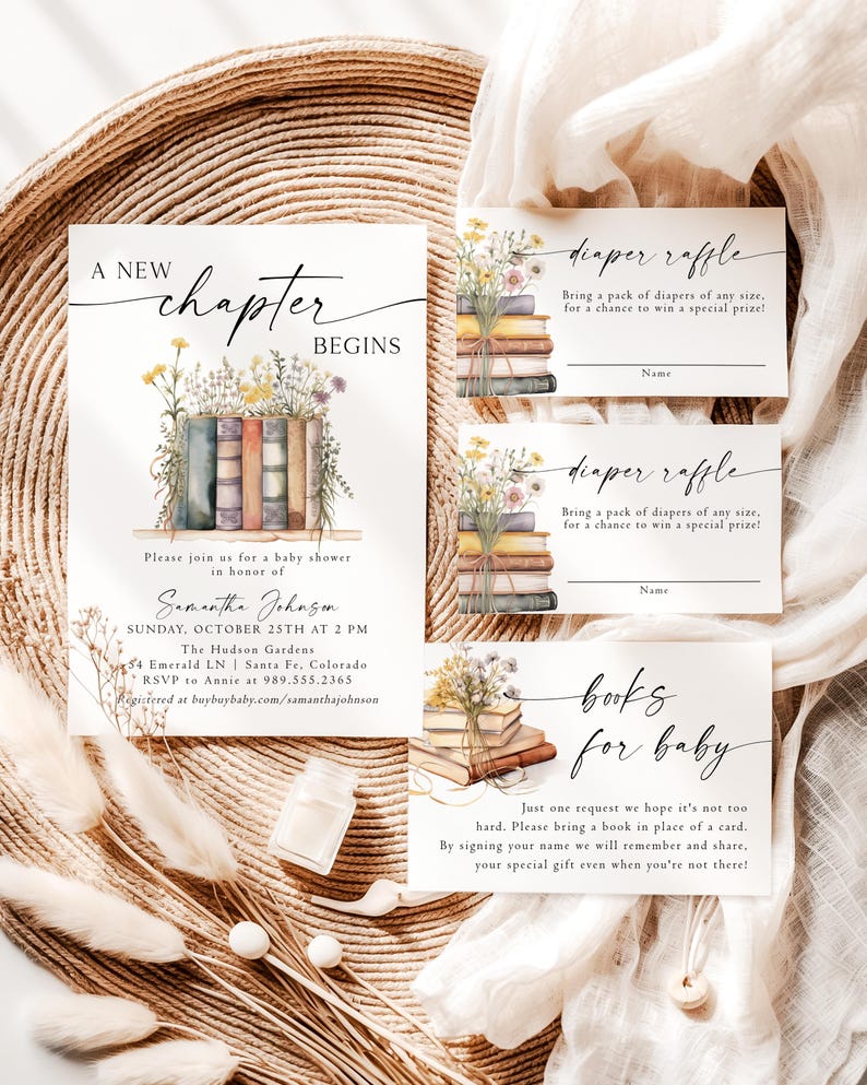Storybook Baby Shower Bundle New Chapter Begins Baby Shower Book themed Baby Shower Storybook Baby Shower Decor New Tale Shower Games NC1 afbeelding 2