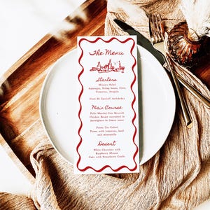 Thats Amore Engagement Party Menu Template, DIY Editable Wedding Menu, Printable Italian Dinner Party, Whimsical Hand drawn Bridal Shower TA