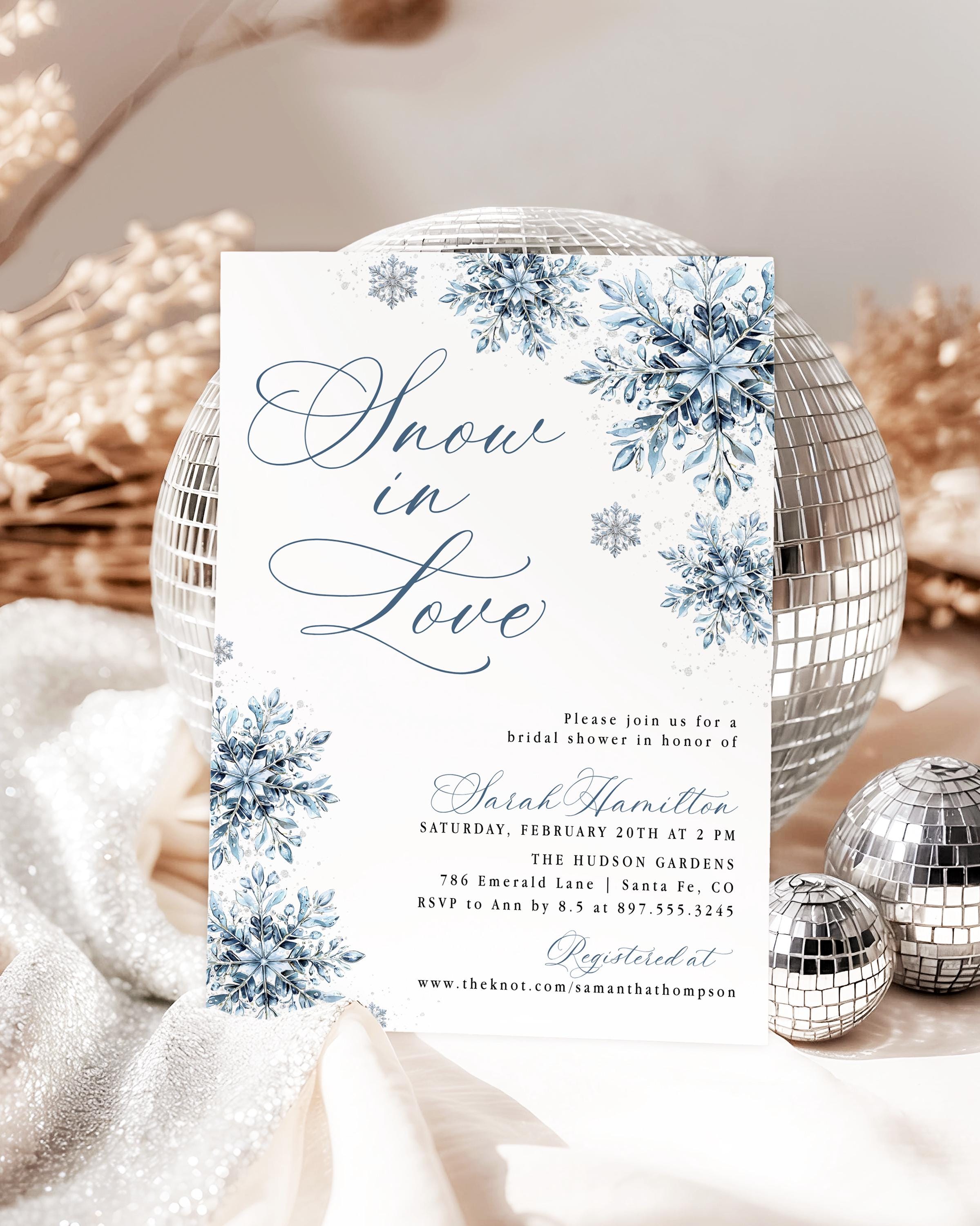 Snow in Love Bridal Shower Invite Snowflake Bridal Shower Invitation ...