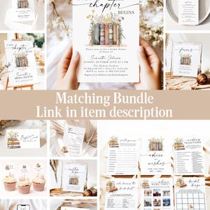 A New Chapter Bridal Shower Invitation Template, Editable Her Next Chapter Begins Wedding Shower Invite, DIY Book Invitation NC image 6