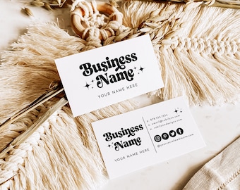 Retro Business Card Template, Minimalist Social Media Business Cards, Printable Chic Business Card, Modern Editable Business Card, BR