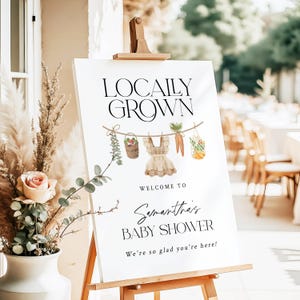 Locally Grown Baby Shower Welcome Sign Farmers Market Baby Shower Welcome Sign Editable Home Grown Baby Shower Signage Template HG
