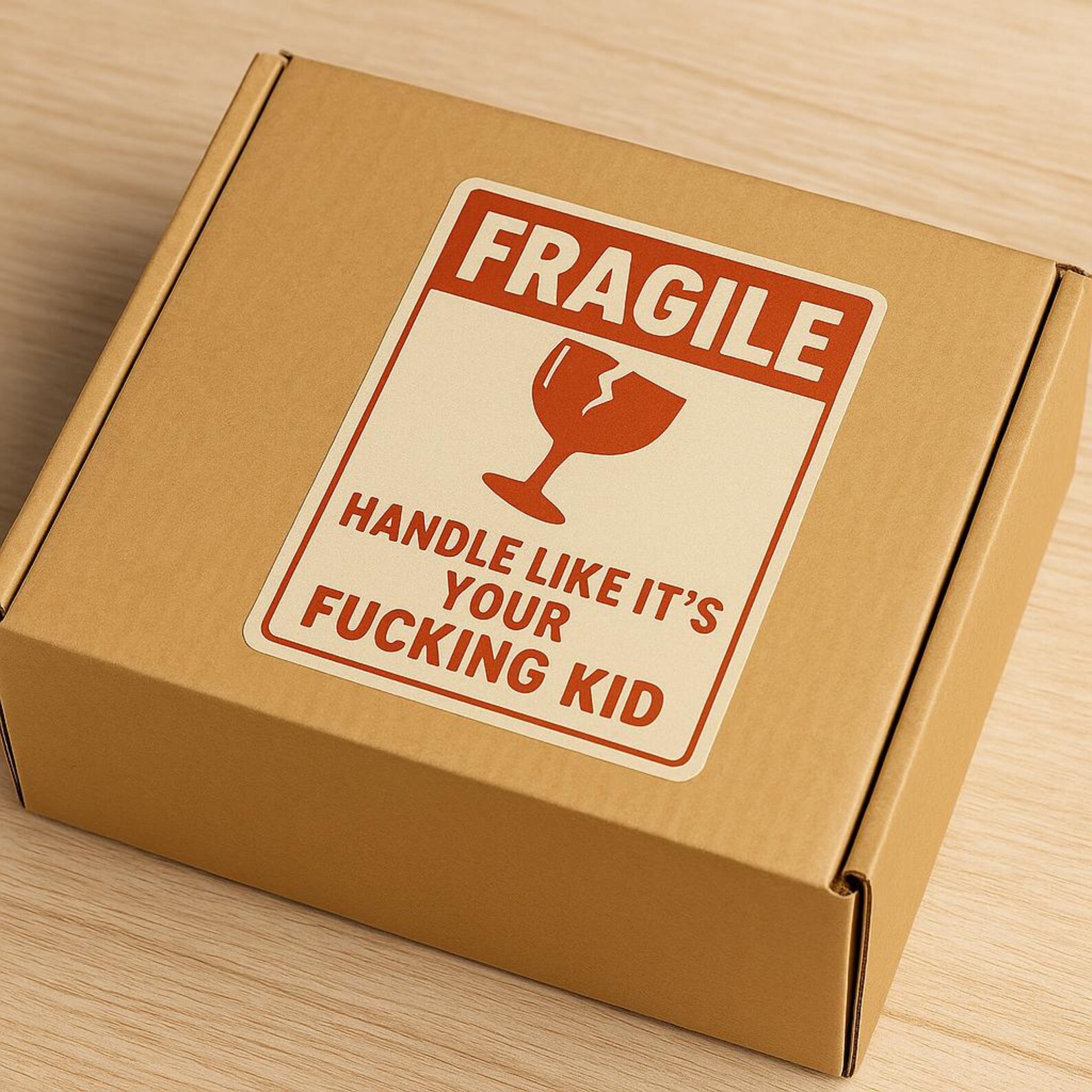 Funny Fragile Sticker: Handle Like Your Kid - Printable Shipping Label ...