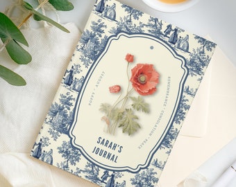 Personalized Birth Flower Notebook: Bloom Your Story (Unique Name, Flower, and Color) - Birth Month Flower Gift Journal with Flower Meaning