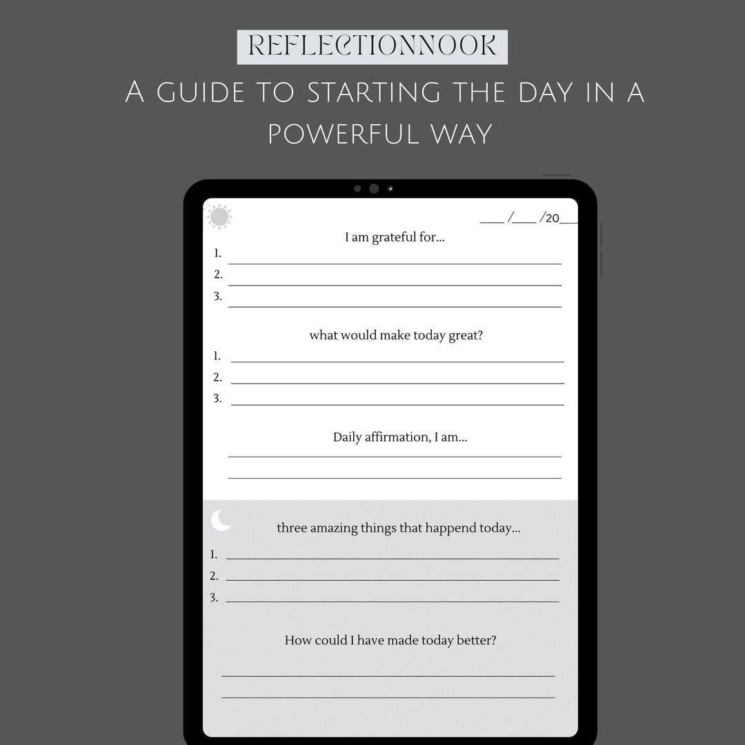 FIVE MINUTE JOURNAL Five Minute Self Care Journal Digital Download