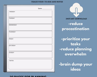 reMarkable 2 To-Do List Template: Minimalist Planner (Digital Download)