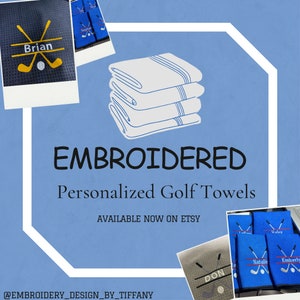 Personalized Golf Towel, Embroidered Golf Towel Gift, Custom Gift Towel, Golf Gifts for Men/Women, Golf Towels