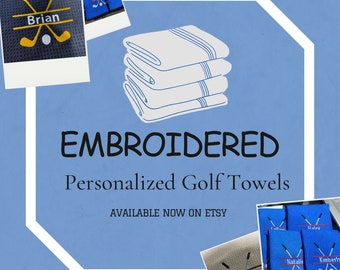 Personalized Golf Towel, Embroidered Golf Towel Gift, Custom Gift Towel, Golf Gifts for Men/Women, Golf Towels