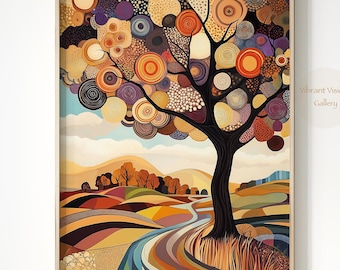 Abstract Tree of Life Art Print - Modern Landscape Poster