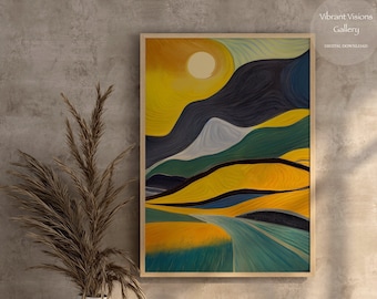 Sunset | Abstract Landscape Wall Art | Colourful Nature | Gallery Wall Prints | Home Decor