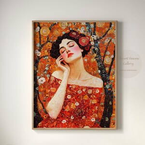 Serenity | Colourful Retro Woman Portrait | Abstract Female Art Print | Vibrant Wall Art | Feminine Digital Artwork for Home Decor