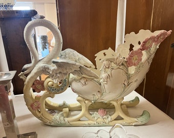 Antique Vase Eichwald Swan
