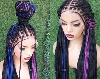 Spicy Knotless Braided Wig Full Lace Braids, Braided Wig, Braids Wig, Lace Frontal, Box Braids, Handmade Braids Wig