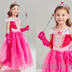 Vestido de niña rosa, disfraz de cumpleaños para niños pequeños, vestido  rosa de cumpleaños, vestido rosa para sesiones de fotos de niños pequeños